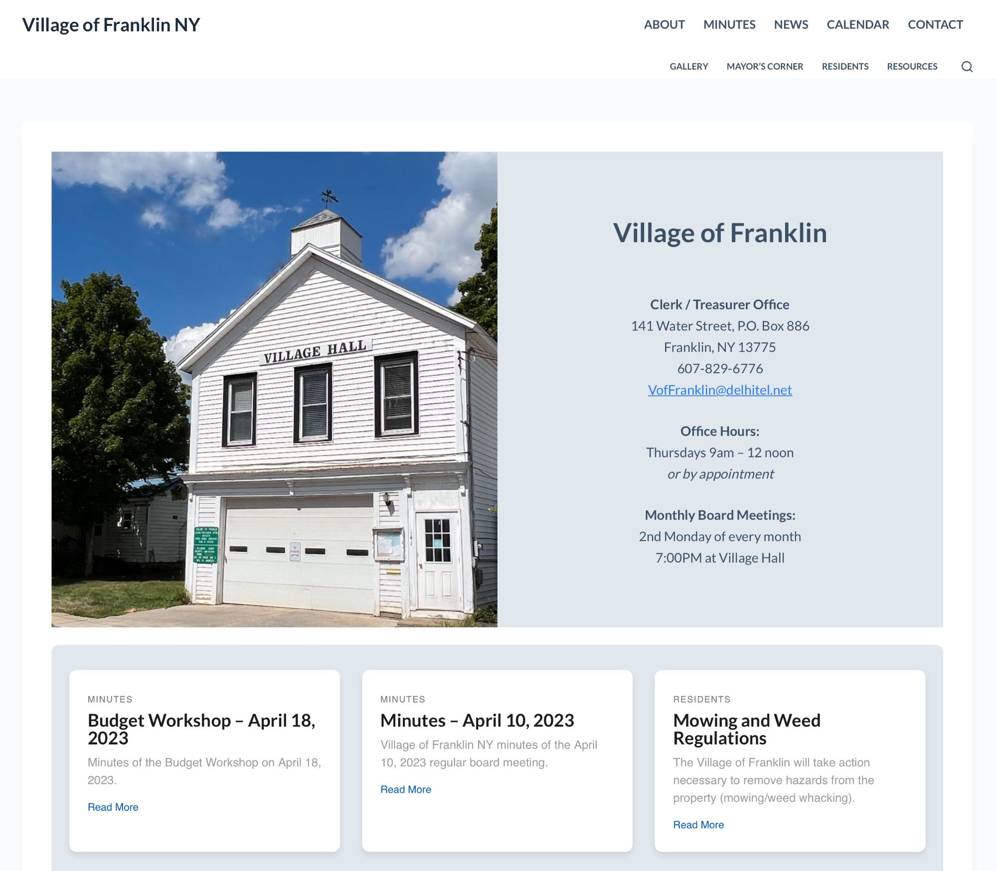 A government website for residents of the Village of Franklin NY.
Visit website villageoffranklinny.us