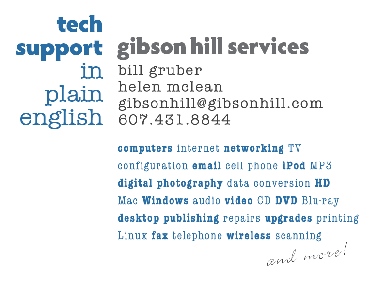 Gibson Hill Services - tecnical support in plain english